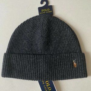 Polo Ralph Lauren Signature Pony Cuffed Wool Blend Beanie Ski Hat Cap Barclay